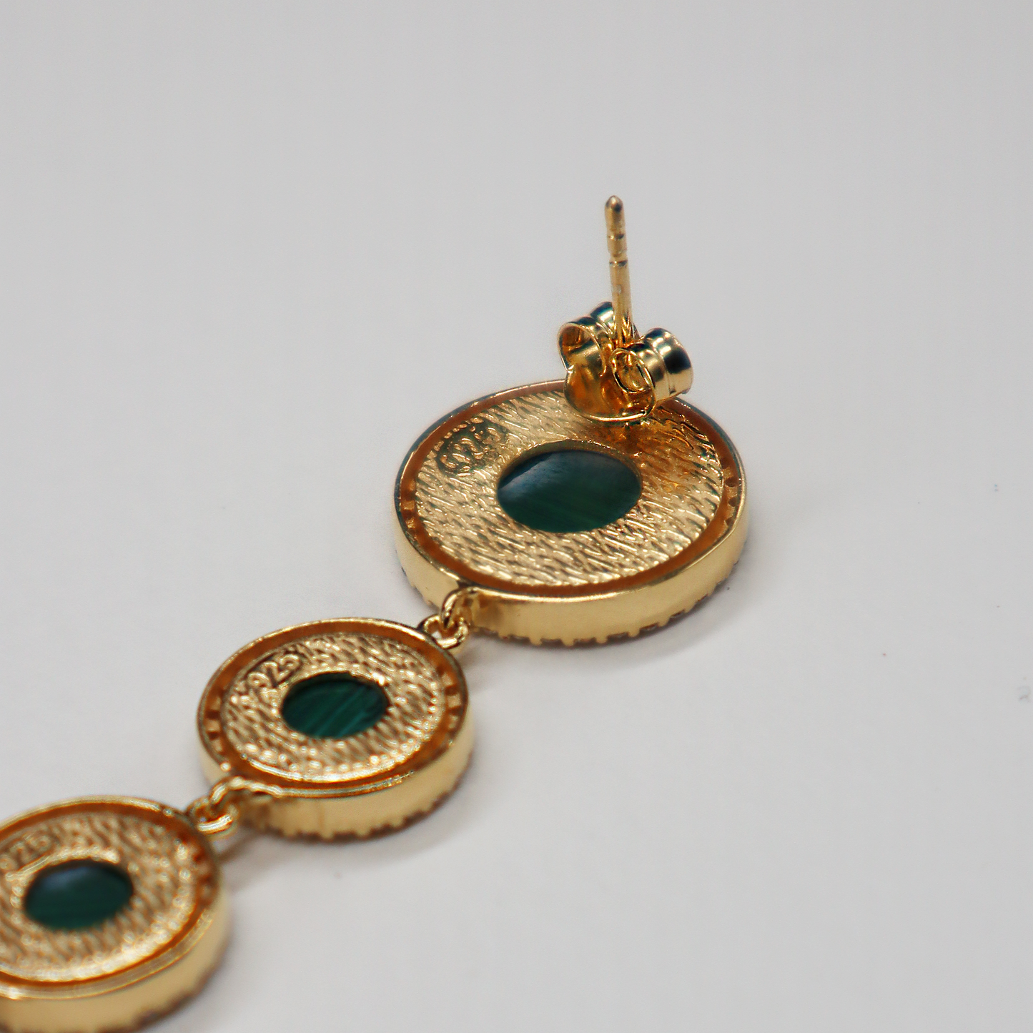 Malachite Charm Long Earrings