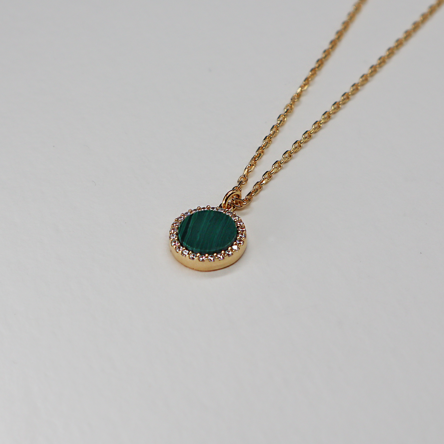 Malachite Round Charm Necklace