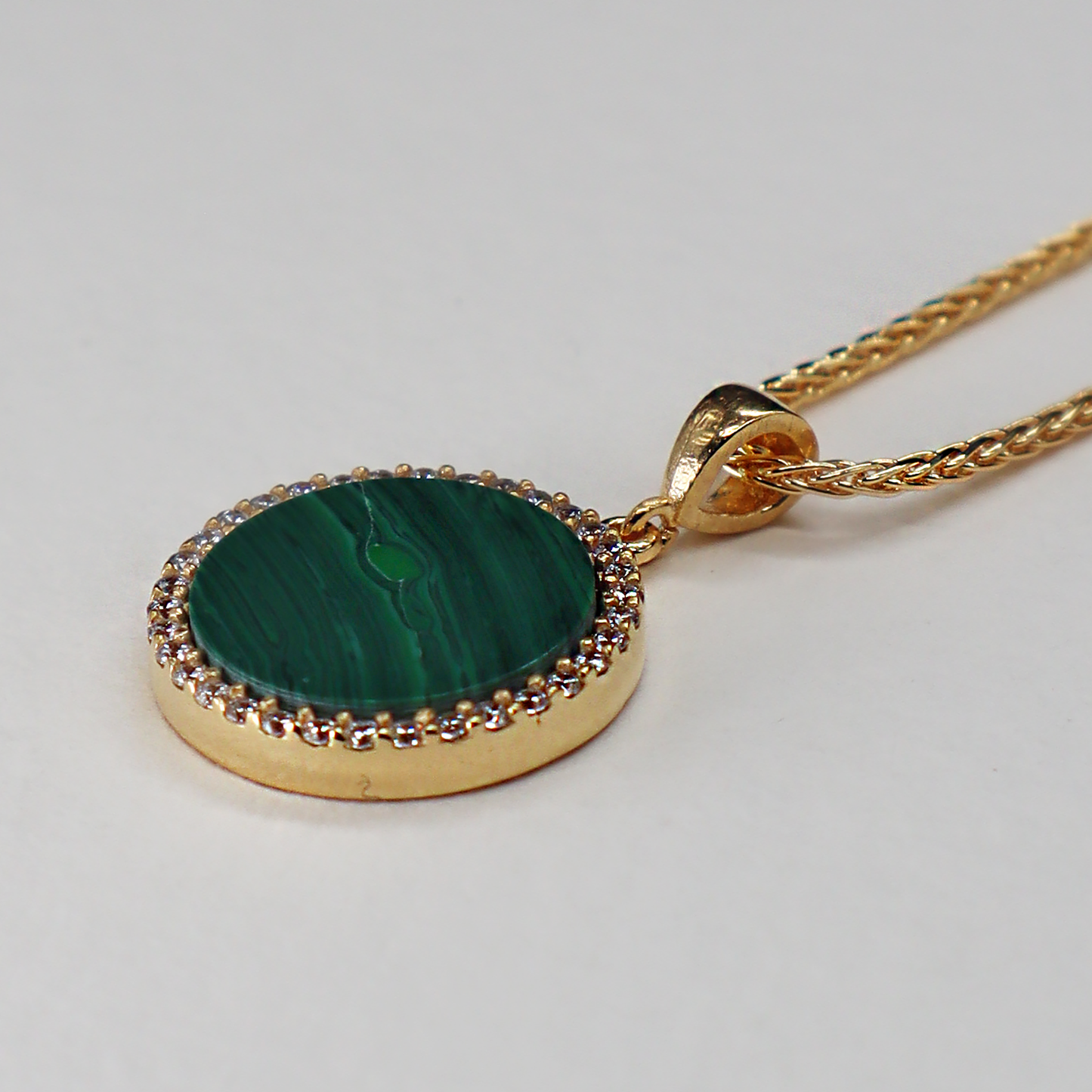 Malachite Round Large Charm Necklace