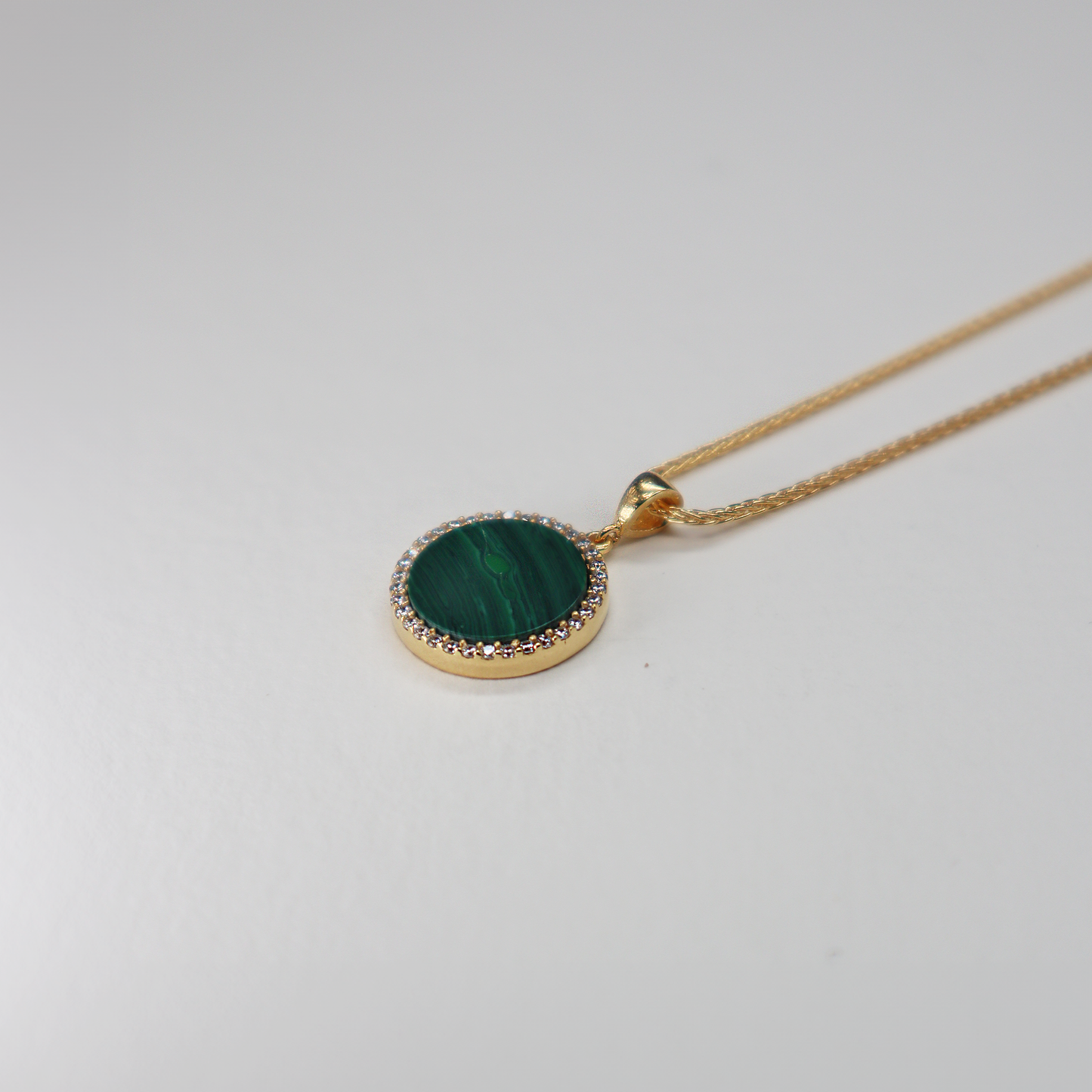 Malachite Round Large Charm Necklace
