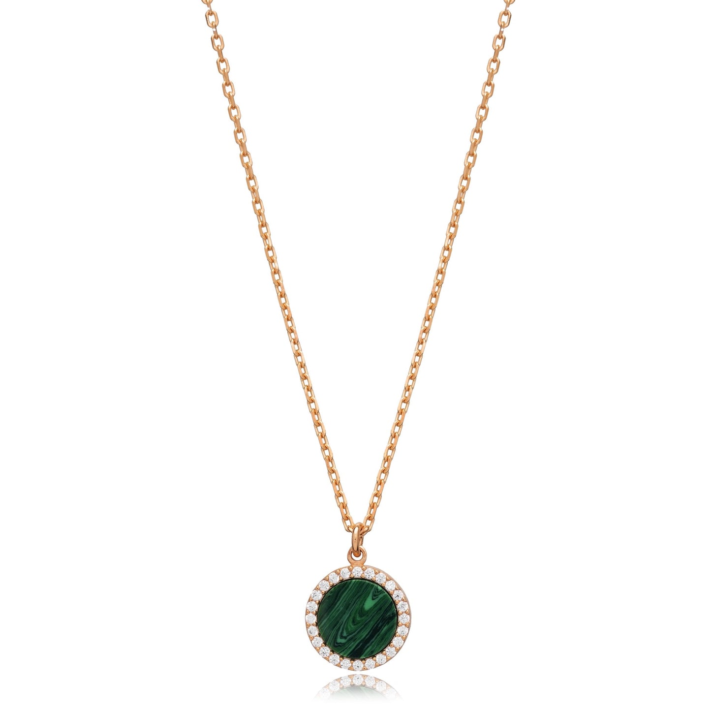 Malachite Round Charm Necklace