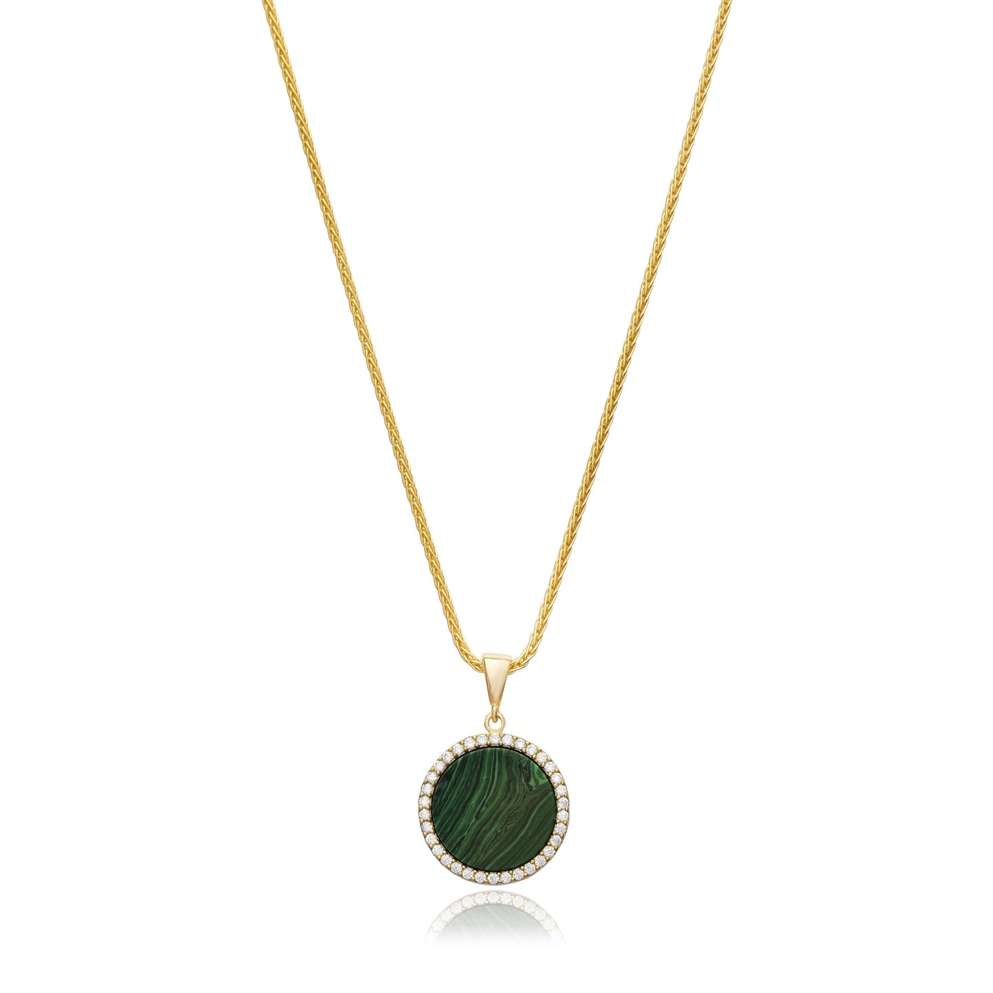 Malachite Round Large Charm Necklace